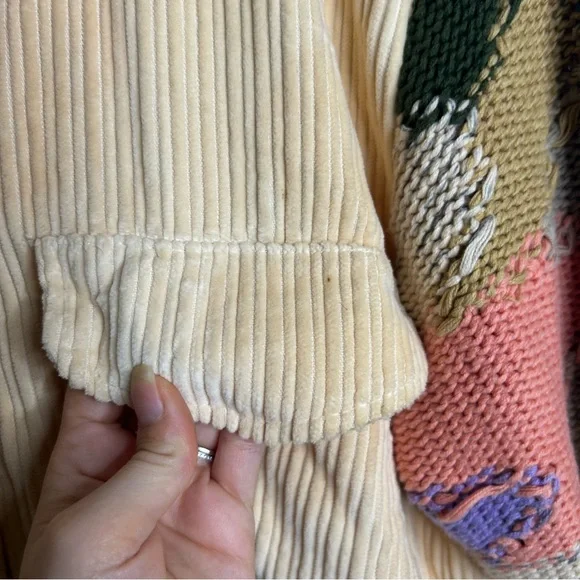 Anthropologie Pilcro Crochet Sleeve Multicolor Button Down Shacket Size M - Picture 11 of 16